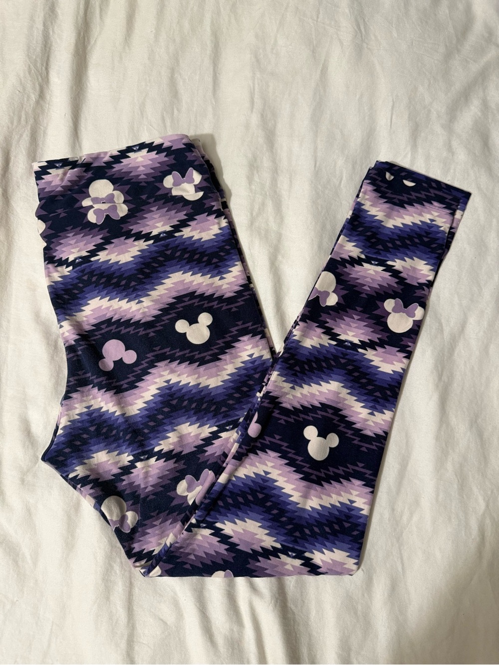 LuLaRoe Purple Mickey and Minnie Leggings